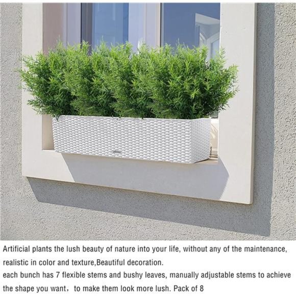 Artificial Plants Flowers Grass Shrubs 8Pack No Fade FauxPlastic Flowers Outdoor - Picture 6 of 7